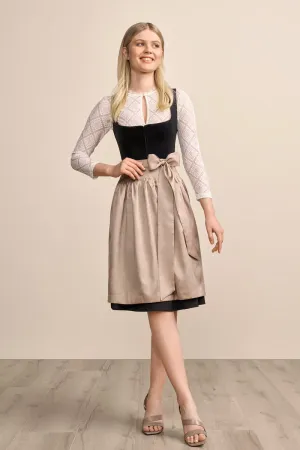 Kruger Midi Dirndl 2pcs. 60cm "Suzanne" black (38,42)