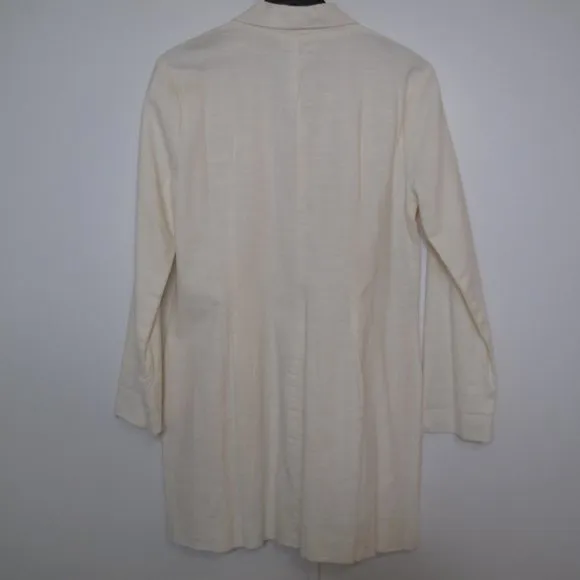 L SPACE Cream Linen Double Breasted Blazer NWT
