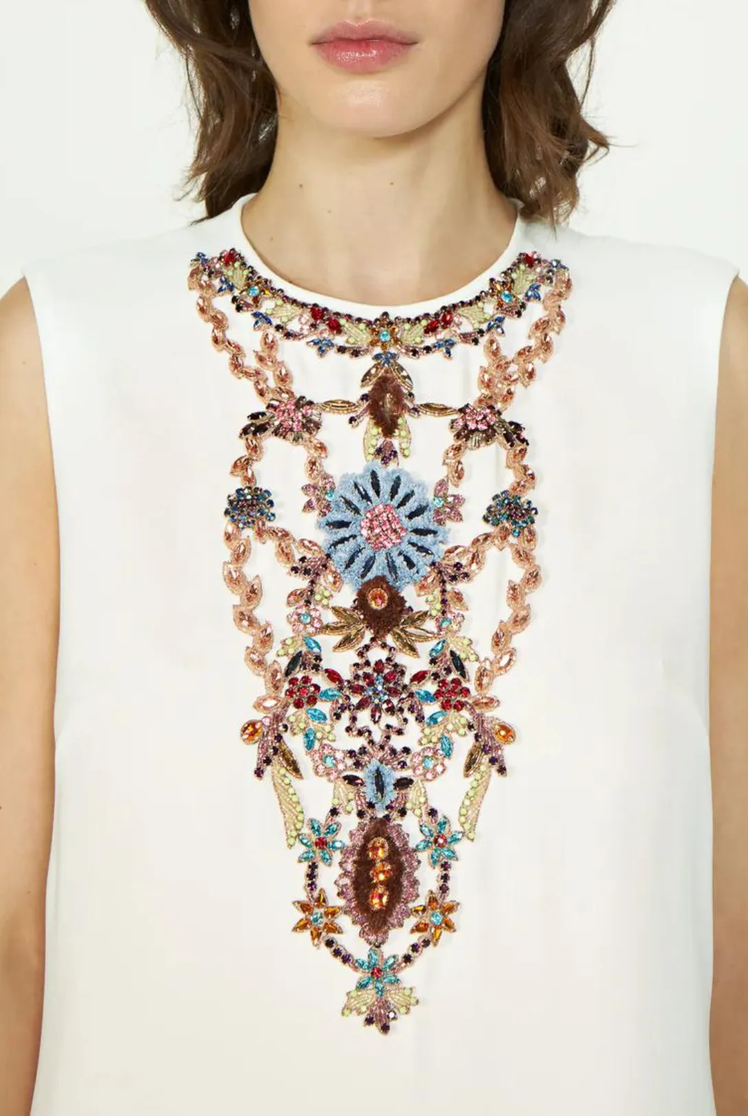 Labrina Crepe Cady Crystal Shift Dress | Multi