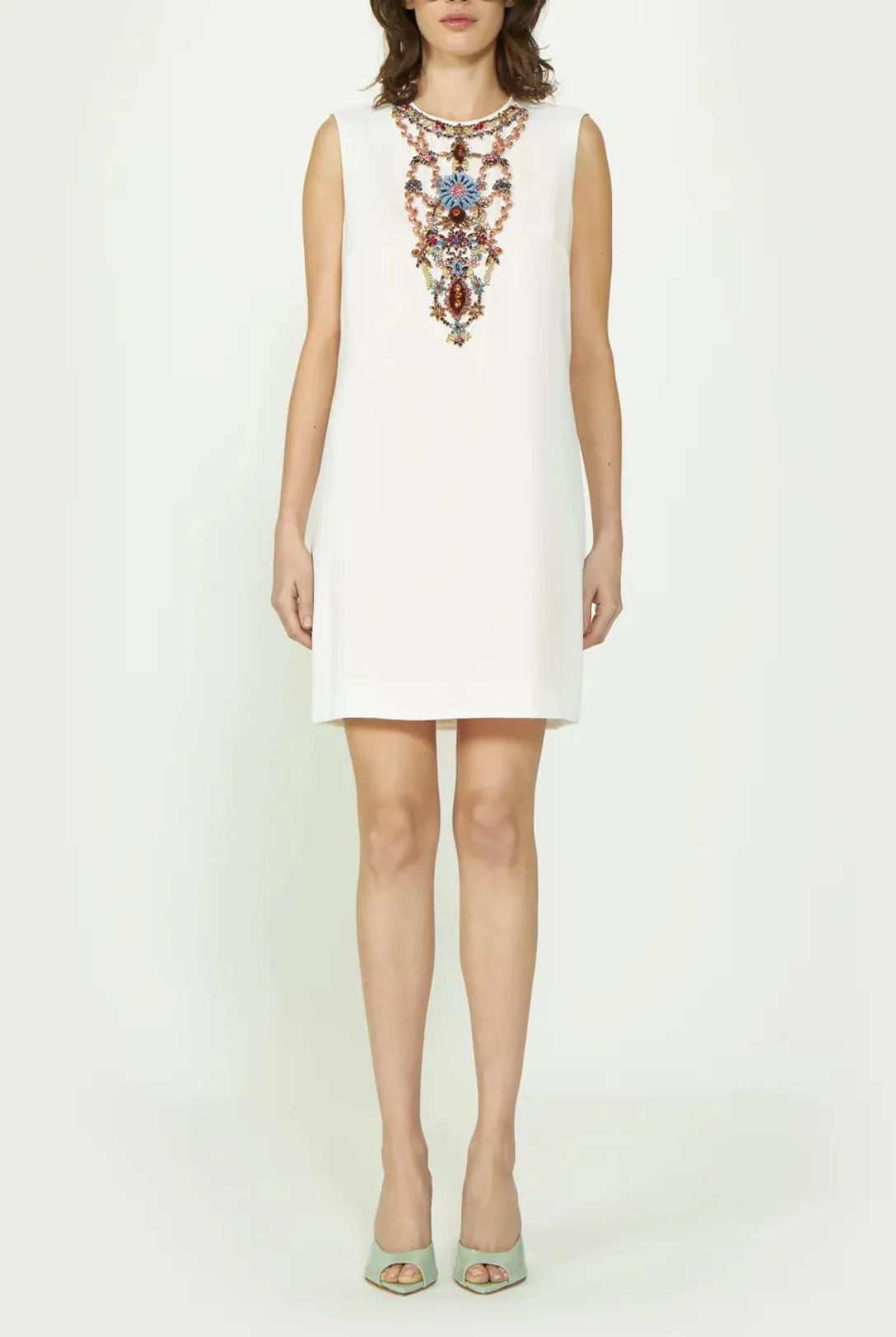 Labrina Crepe Cady Crystal Shift Dress | Multi