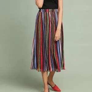LAIA by Anthropologie Multicolor Striped Skirt Women’s Size Petite L