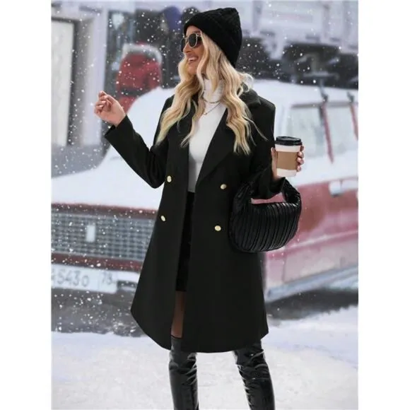Lapel Neck Double Breasted Overcoat