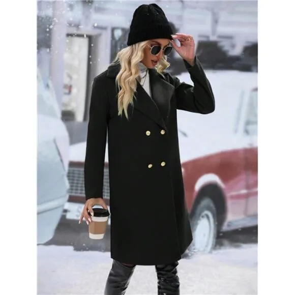 Lapel Neck Double Breasted Overcoat