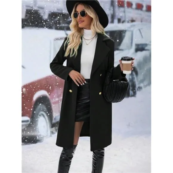Lapel Neck Double Breasted Overcoat