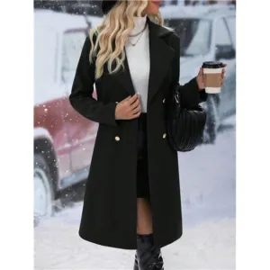 Lapel Neck Double Breasted Overcoat