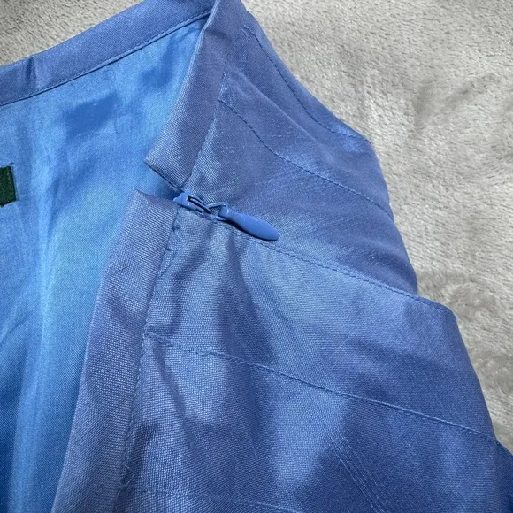 Lauren Ralph Lauren 100% Silk Blue Pleated A Line Midi Skirt Size 4