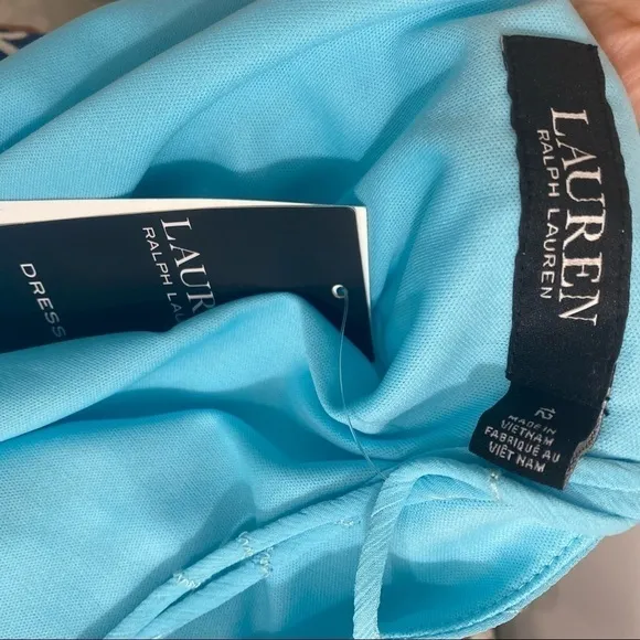 Lauren Ralph Lauren Light Blue Eyelet Sleeveless Shift Dress Pullover High Low