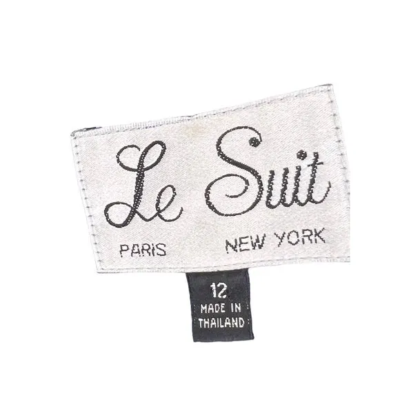 LE SUIT Paris  New York   Women's Blazer/Skirt 2 Pc set Blue Size 12 Long Sleeve