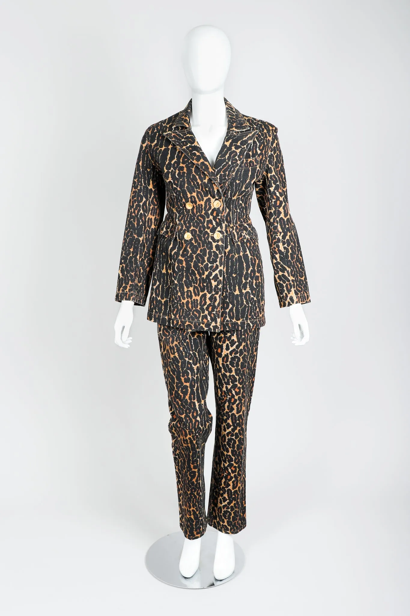 Leopard Print Denim Jacket & Jean Set