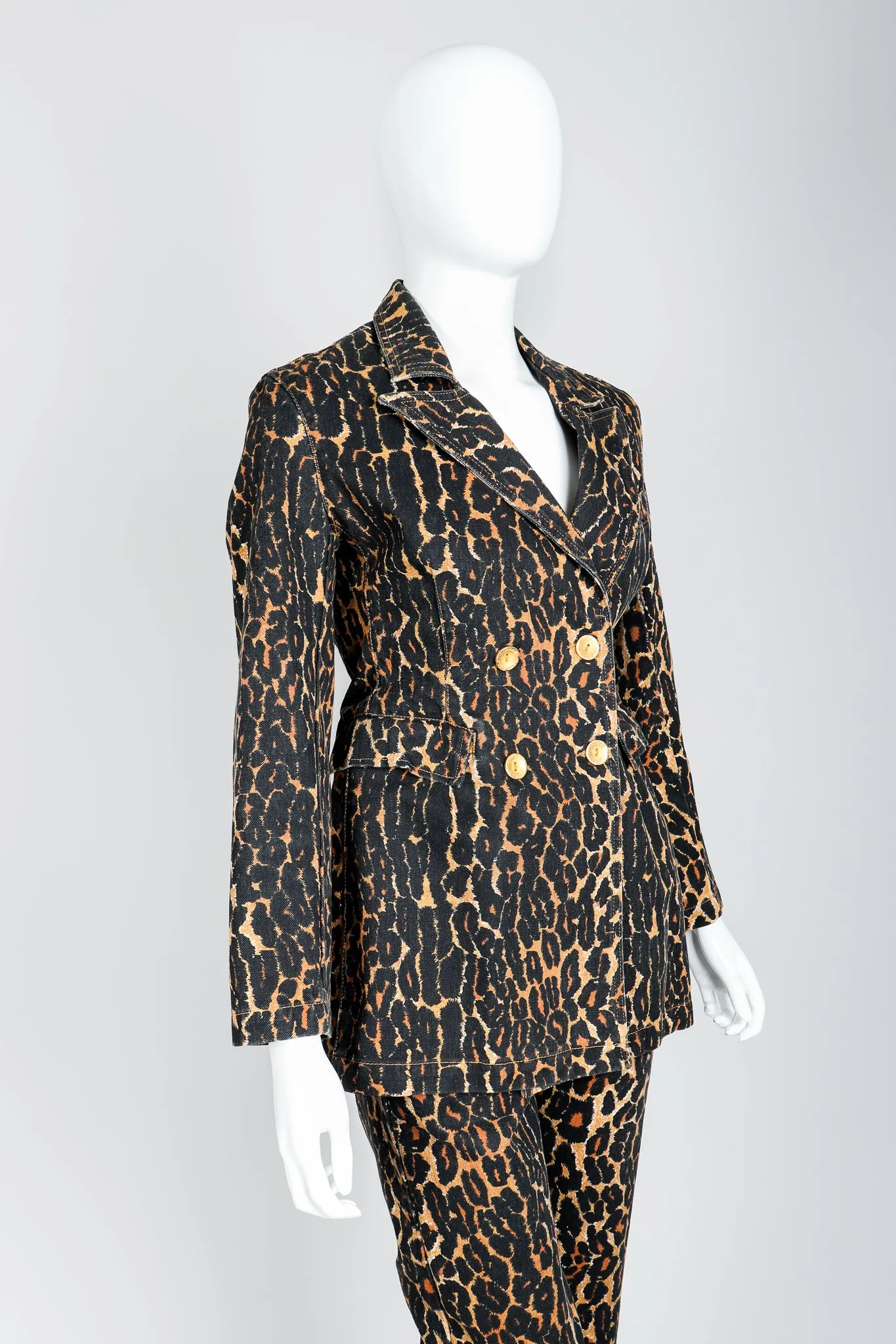 Leopard Print Denim Jacket & Jean Set