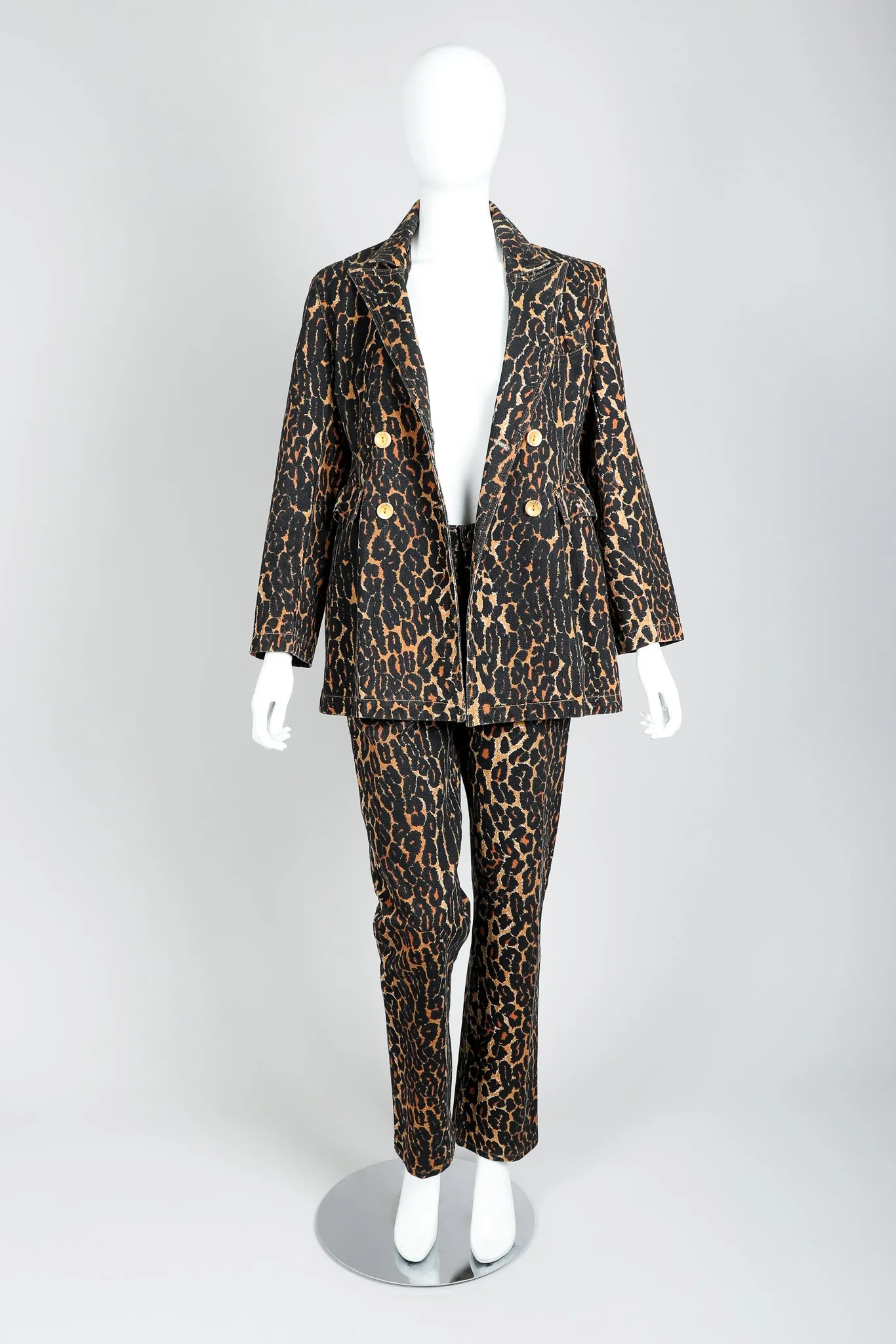 Leopard Print Denim Jacket & Jean Set