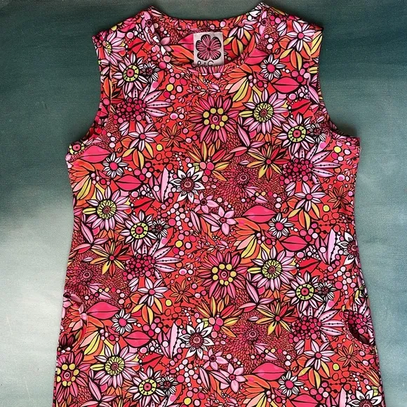 Lesley Evers Floral Retro Shift Dress with Pockets