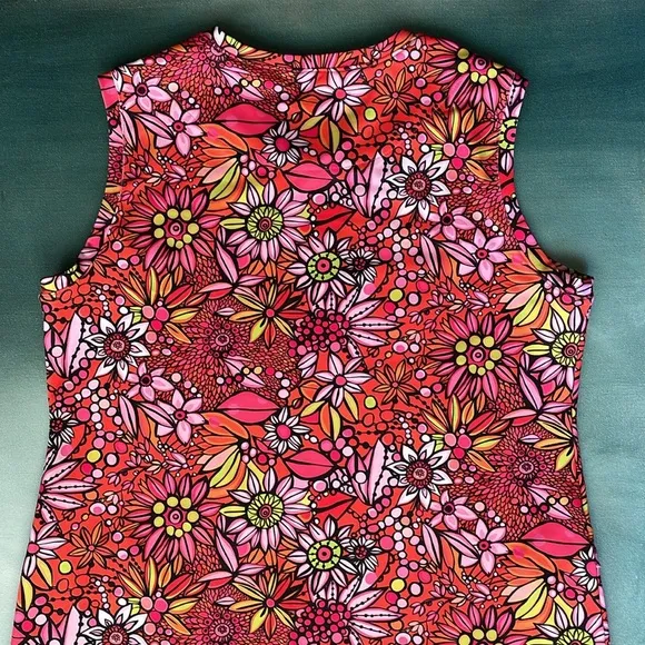 Lesley Evers Floral Retro Shift Dress with Pockets