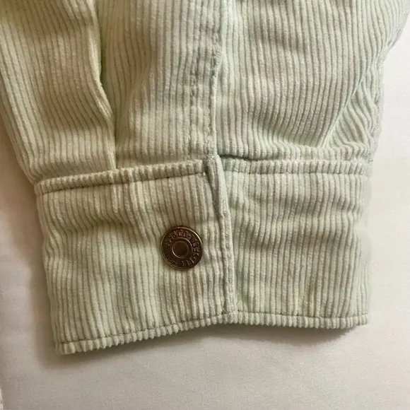 Levi's Corduroy Trucker Sherpa Jacket Baby Baggy Meadow Mist Green Mint L NWT