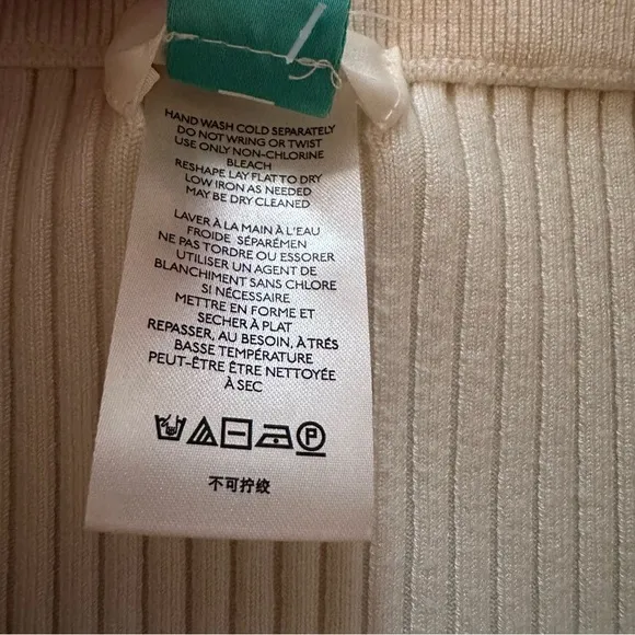 Like New Anthropologie Maeve Cable Knit Twist Midi Skirt in Ivory