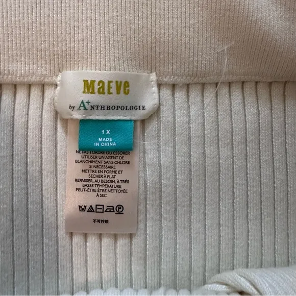 Like New Anthropologie Maeve Cable Knit Twist Midi Skirt in Ivory