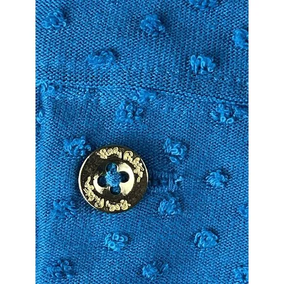 Lilly‎ Pulitzer Dress Womens Large Blue  Arlette  Long Sleeve Swiss Dot Tiered