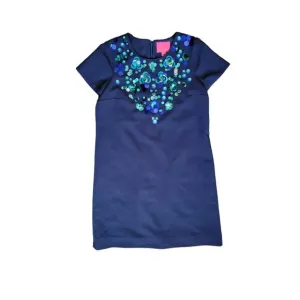 Lilly Pulitzer Havyn True Navy Embellished Sequin Shift Dress Size 8
