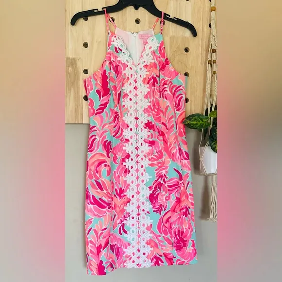 Lilly Pulitzer Pearl Poolside Blue Love Bird Dress.  Size 0. Nwot!