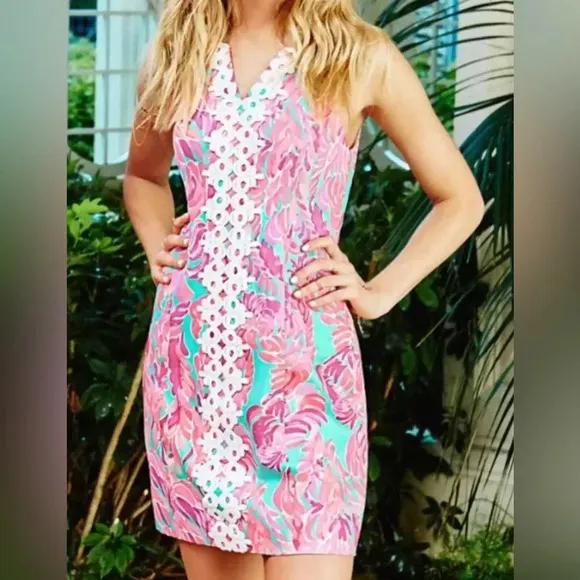 Lilly Pulitzer Pearl Poolside Blue Love Bird Dress.  Size 0. Nwot!
