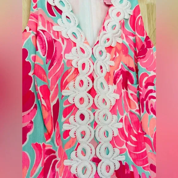 Lilly Pulitzer Pearl Poolside Blue Love Bird Dress.  Size 0. Nwot!