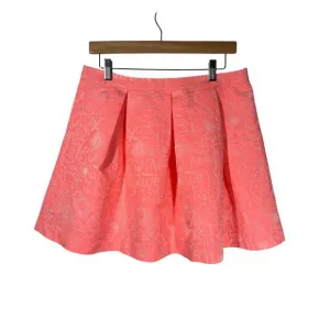 Lilly Pulitzer Skirt Women 12 Peachy Pink Harlie Pleated Style #23483 Barbie