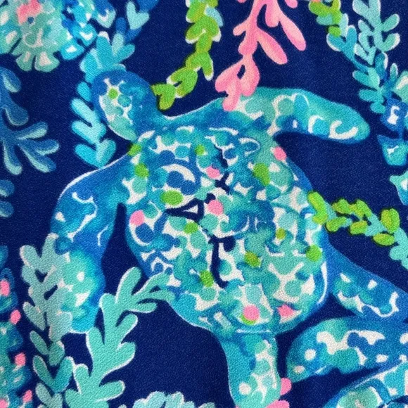 Lilly Pulitzer Sleeveless Jane Shift Dress in Corsica Blue Turtle Villa