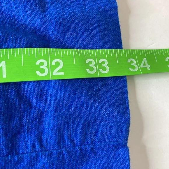 Loft Linen Blend Midi Skirt with Slit Royal Blue Size 16