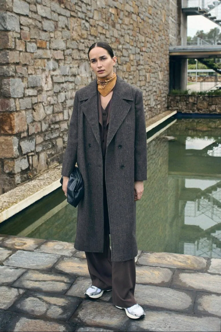 Long Wool Coat Dark Grey