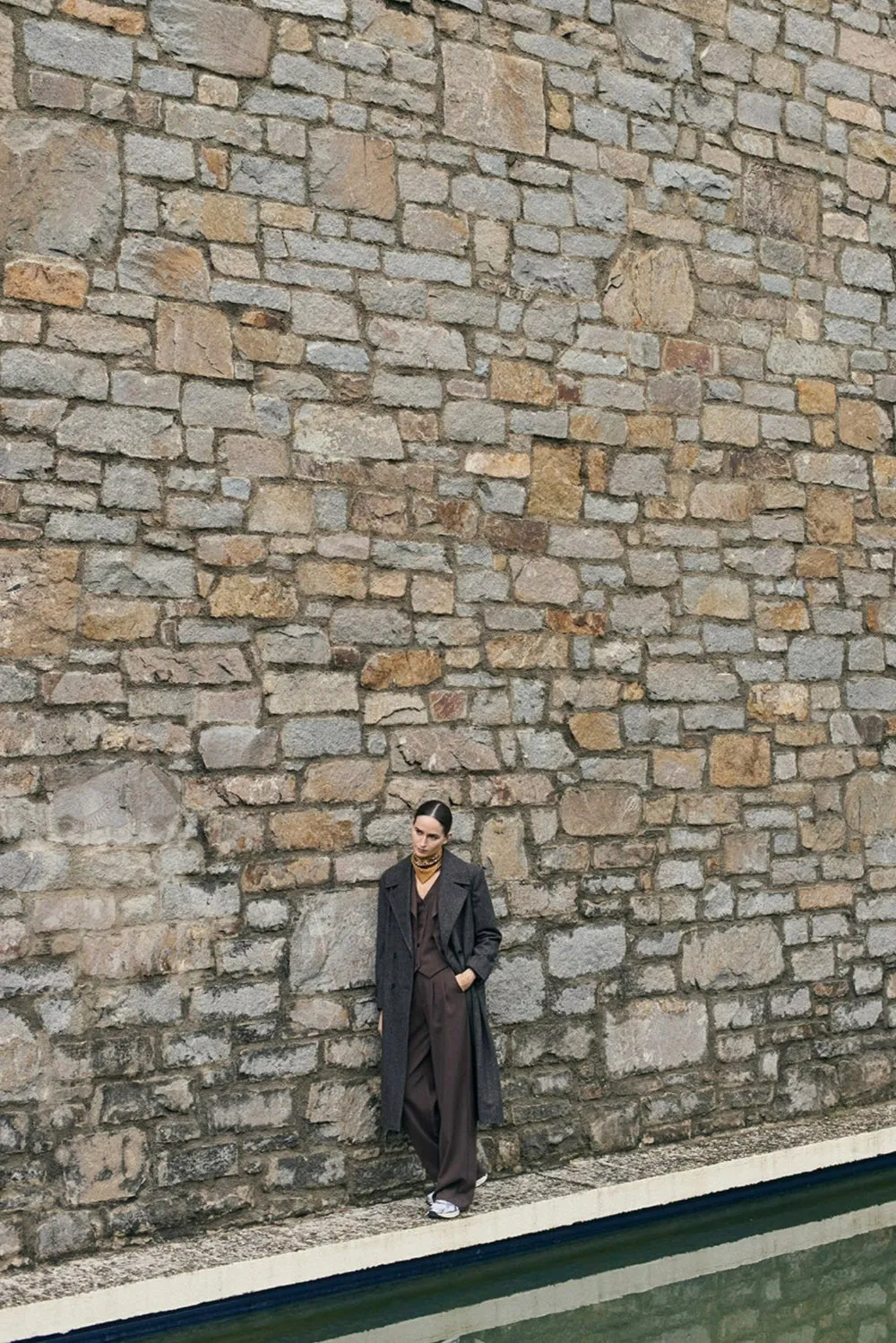 Long Wool Coat Dark Grey