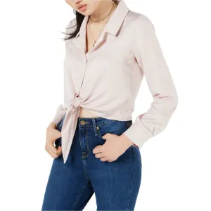 Love, Fire Women's Button Front Tie-Hem Shirt