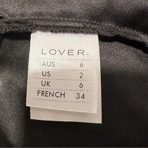 Lover Black Asymmetric Ruffle 100% Silk Skirt Size 2
