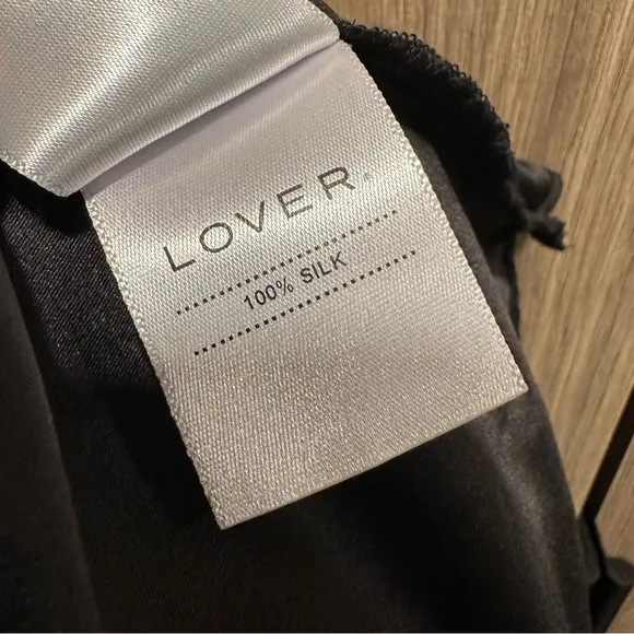 Lover Black Asymmetric Ruffle 100% Silk Skirt Size 2