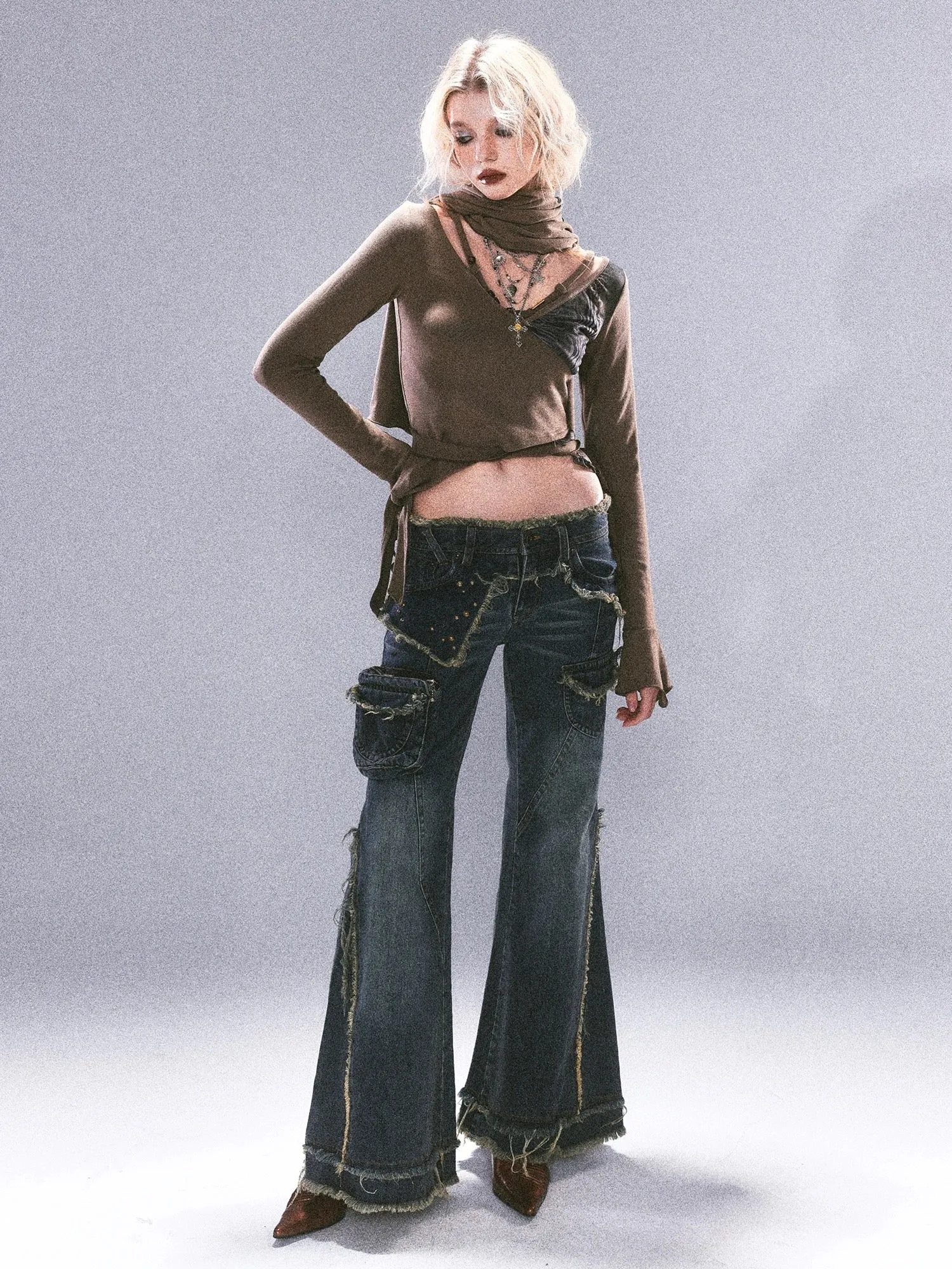 low-rise bootcut jeans