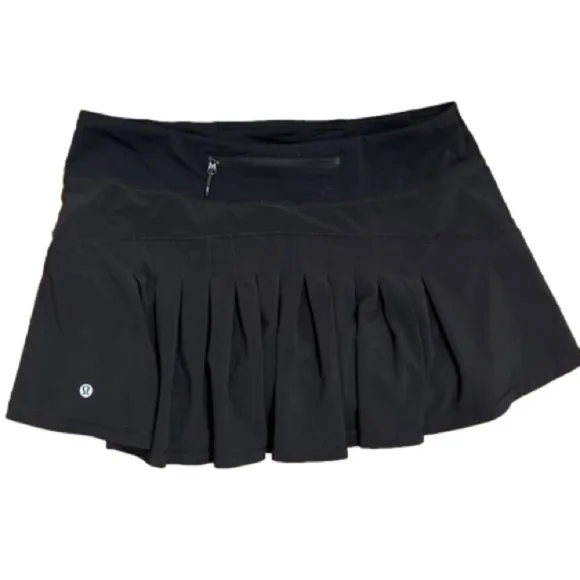 Lululemon Black Play it Off Pleated Skirt with Shorts | Size 6, 13”