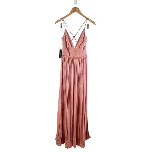 Lulu's Depths of My Love Rusty Rose Maxi Dress XS NWT