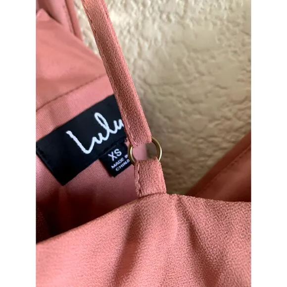 Lulu's Depths of My Love Rusty Rose Maxi Dress XS NWT
