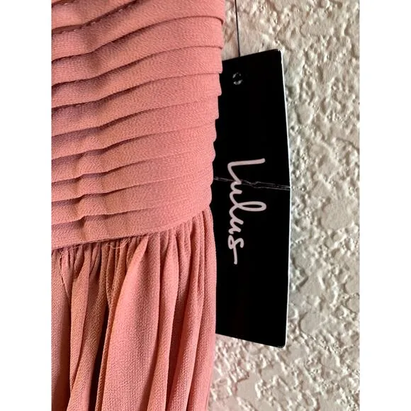 Lulu's Depths of My Love Rusty Rose Maxi Dress XS NWT
