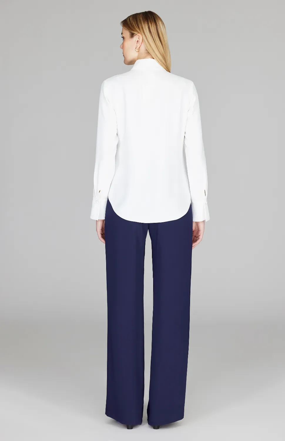 Lustrous Crepe Tailored Button Down Shirt