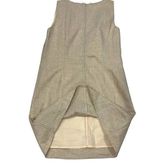 Luxmii Mini Linen S Shift Dress In Gold Metallic Linen Lurex W/ Sparkle