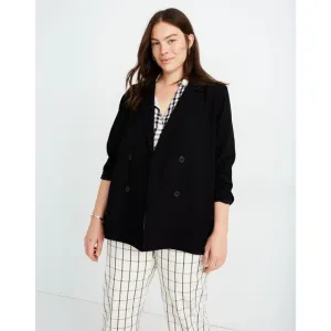 MADEWELL Caldwell Double Breasted Black Blazer #J8779 Professional Jacket