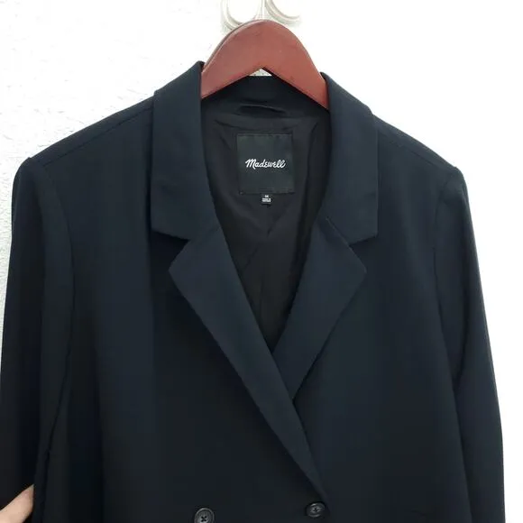 MADEWELL Caldwell Double Breasted Black Blazer #J8779 Professional Jacket
