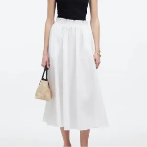 Madewell eyelet white Pull-On Paperbag Midi Skirt