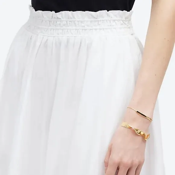 Madewell eyelet white Pull-On Paperbag Midi Skirt