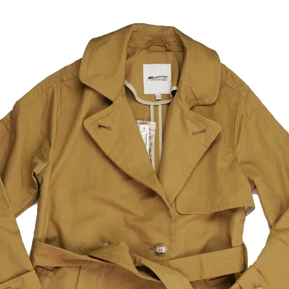 MADEWELL Size XS The Signature Trench Coat in Dark Khaki $218 NM514