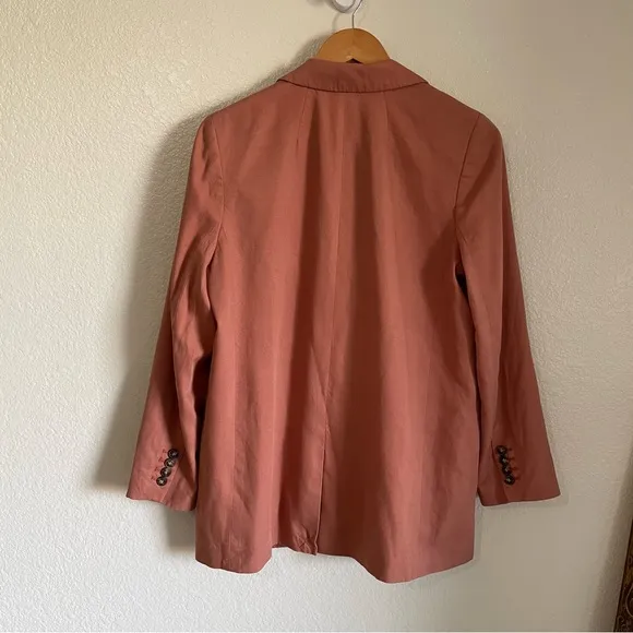 Madewell The Larsen Blazer Drapeweave Dried Rose NJ732 Size Large Oversized