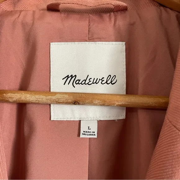 Madewell The Larsen Blazer Drapeweave Dried Rose NJ732 Size Large Oversized