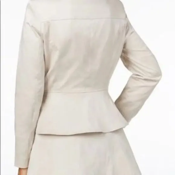 Maison Jules Oxford Preppy Pea Coat Small Double Breasted Peplum Trench jacket