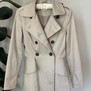 Maison Jules Oxford Preppy Pea Coat Small Double Breasted Peplum Trench jacket