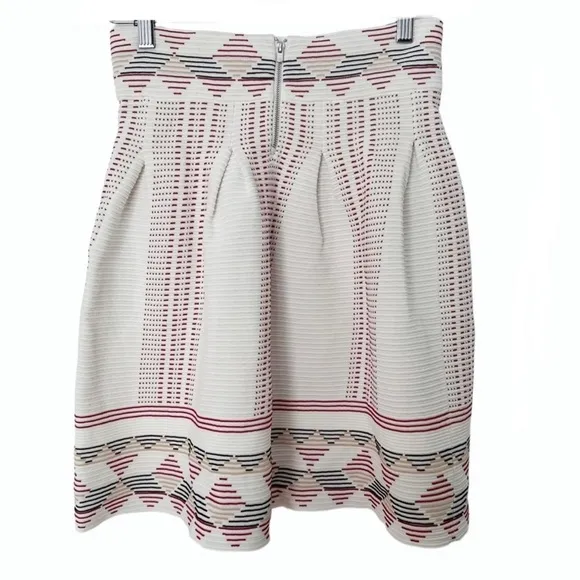 Maje Jordy Jacquard Knit Skirt Pleated Boho